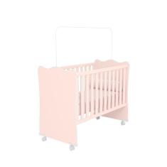 Berço Simples Quarto Infantil Bebê C/ Colchão 4 Rodinhas/Rodízios Doce