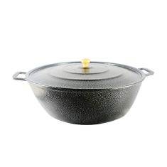 Tacho Restaurante Alça de Alumínio Fundido Craqueado Preto 28cm