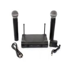 Microfone Duplo Sem Fio UHF Wireless Profissional Le 906