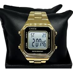 Relógio Lince Feminino Ref: Sdg615l Bxkx Digital Dourado