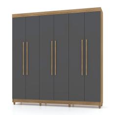 Guarda Roupa Casal 6 Portas 218 cm Elegância Nature/Alasca -  Pallazio