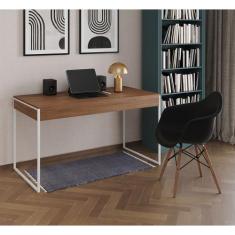 Escrivaninha Home Office Estilo Industrial Malta Amêndoa 137x53cm Ferr