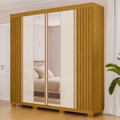 Guarda-Roupa Casal Suíça Com Espelho 6 Portas 100% MDF Linhamobília, C