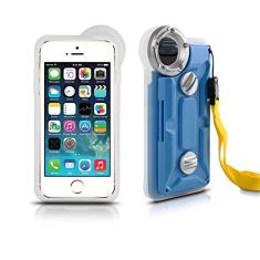 cjc Capa subaquática para iPhone 6/6s Plus iPhone7 Plus 5,5 polegadas, IP68 Professional [100 m/328 pés] mergulho natação câmera de vídeo impermeável capa para iPhone 6/6S/7 Plus 5,5 polegadas (azul)