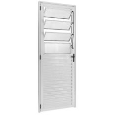 Porta basculante alumínio branco vidro liso linha 25 premium - FORT PO