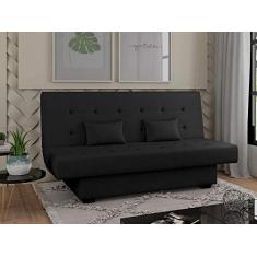 Sofá Cama 3 Lugares Laila - Matrix - Preto