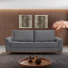 Sofá Cama 3 Lugares 224Cm Alegra Estofart Cinza