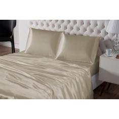 Jogo de cama lençol cetim casal padrão 4 peças - BruceBaby Bordados, B