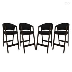 Kit 4 Banquetas Alta para Ilha de Cozinha Ravena Madeira Maciça Capucc