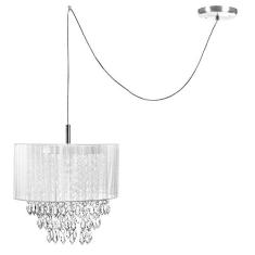 Pendente Cupula Cristal Acr. Manucrilic + Deslocador Branco