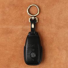 Capa para porta-chaves do carro, capa de couro inteligente, adequado para Mercedes Benz Classe E W213 W205 E200 E260 E300 E320 AMG CLA, porta-chaves do carro ABS Smart porta-chaves do carro
