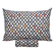 Jogo De Cama Solteiro Portallar Malha Misto Estampado Multi Carros2 Pçs Com Elástico Cinza