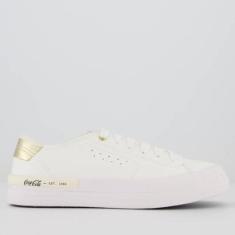 Tênis Coca Cola Siena Town Feminino Branco e Dourado-Feminino