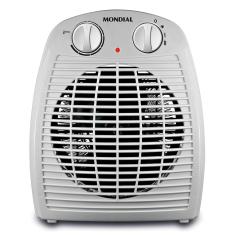 Aquecedor de Ar Elétrico A-08 com 2 Níveis de Temperatura Termostato Ajustável Cinza Mondial