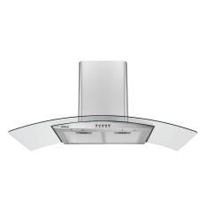 Coifa de Parede Mondial CF90-01 90cm Inox e Vidro com Exaustor Depurador 3 Velocidades LED Inox 220V