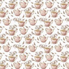 Papel De Parede Bule Xicara De Chá Decorativo Autocolante