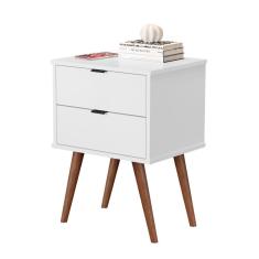 Mesa de Cabeceira 2 Gavetas Geraldine Branco