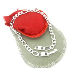 Pulseira Masculina 23Cm 6Mm Largura Folheada Prata Pl106