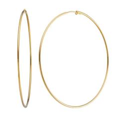 Argola Fina Lisa Banhada A Ouro 18k Antialérgico