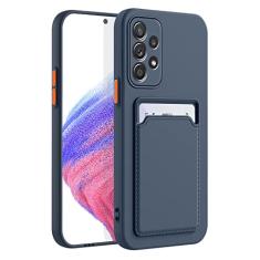 Capa para Samsung Galaxy A53, capa A53 5G com compartimento minimalista para cartão de crédito TPU macio TPU silicone resistente a arranhões fina slot para cartão capa protetora para Samsung A53