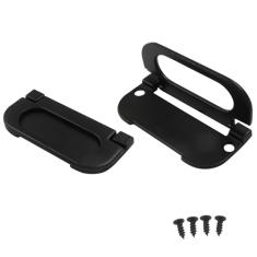 Coufce Pacote com 2 alças de anel embutidas, preto, oculto, embutido, tipo gaveta, suporte de gaveta, anel nivelado, puxador de porta deslizante, puxador embutido para móveis (com parafusos)