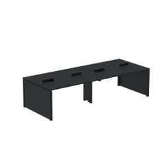 Mesa de Plataforma Dupla para 4 Pessoas Corporativa 120x140/4p Preto