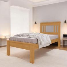 Cama Solteiro Sophia Naturalle e Off White com Colchão - Framar