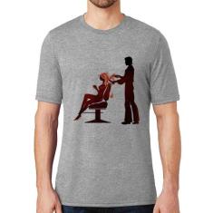 Camiseta Cabeleireiro - Foca na Moda, Cinza, P