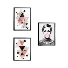 Kit 3 Quadros Decorativos Geométrico Twiggy 20X30Cm - Quadros On-Line