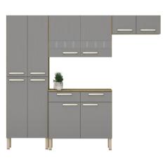 Armário E Balcão De Cozinha Mans Freijó Gris