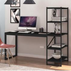 Escrivaninha com Estante 4 Prateleiras Innovare Yescasa Preto