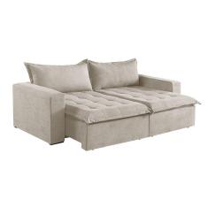 Sofá 5 Lugares Retrátil E Reclinável M-184 Veludo Martins Creme