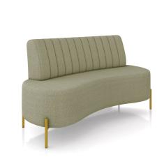 Sofá 2 Lugares Living 160cm Pé Ferro Dourado Maraú Bouclê K01 - D`Rossi