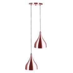 Lustre Pendente Aluminio Gota Duplo 21cm Gold Rose