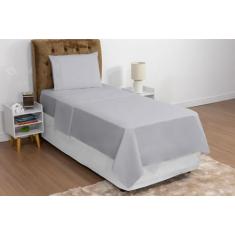 Jogo de cama completo com lençol de elástico e de cobrir tamanho solte