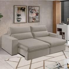 Sofá 4 Lugares 250cm Retrátil e Reclinável Free Veludo