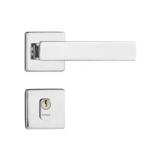 Fechadura Externa Pado Quadra Roseta Quadrada Cromada 40Mm