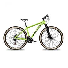 Bicicleta Aro 29 Absolute Nero 5 Alumínio 27v K7 Freio Disco Mecânico Garfo Suspensão Pneu Com Faixa - Verde Tam.15