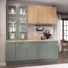 Cozinha Modulada 4 Peças com Tampo 2 Armários Aéreos 2 Balcões Arizona