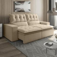 Sofá Retrátil e Reclinável 2 Lugares 210cm Pillow Top Duplo Base Madei