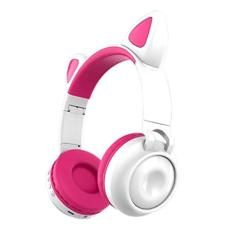 HEADPHONE BLUETOOTH GATINHO LED MIC FM HF-C290BT-BRANCO