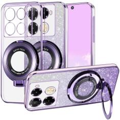 Kainevy Capa de telefone para Infinix Note 40 Pro 4G capa transparente com glitter para mulheres meninas linda capa de telefone Infinix Note 40 Pro 4G capa de silicone à prova de choque magnética fina