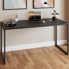 Mesa Escrivaninha Estilo Industrial Aço 150 ônix/Preto - Panorama Móveis