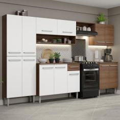Armário de Cozinha Completa Madesa Emilly 293001 com Balcão e Paneleir