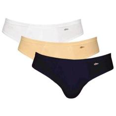 Kit com 3 Cuecas Zorba 791 Slip, Marinho, Bege, Branco, G