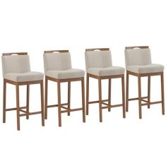 Conjunto 4 Banquetas Madeira Maciça Dani - Ease Móveis