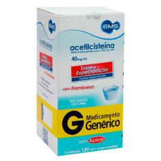 Acetilcisteína 40mg/ml Xarope Sabor Framboesa 120ml EMS Genérico 120ml