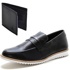 KIt Dockside Casual Masculino Liso Com Detalhe Gravata E Carteira