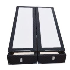 Base Box Baú Blindado Casal Bipartido AColchoes Poliéster Preto 49x138x188 c/ Tampo Inteiriço