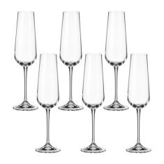 Jogo Com 6 Taças De Cristal Para Champagne 220 Ml Ardea Bohemia - Bohe